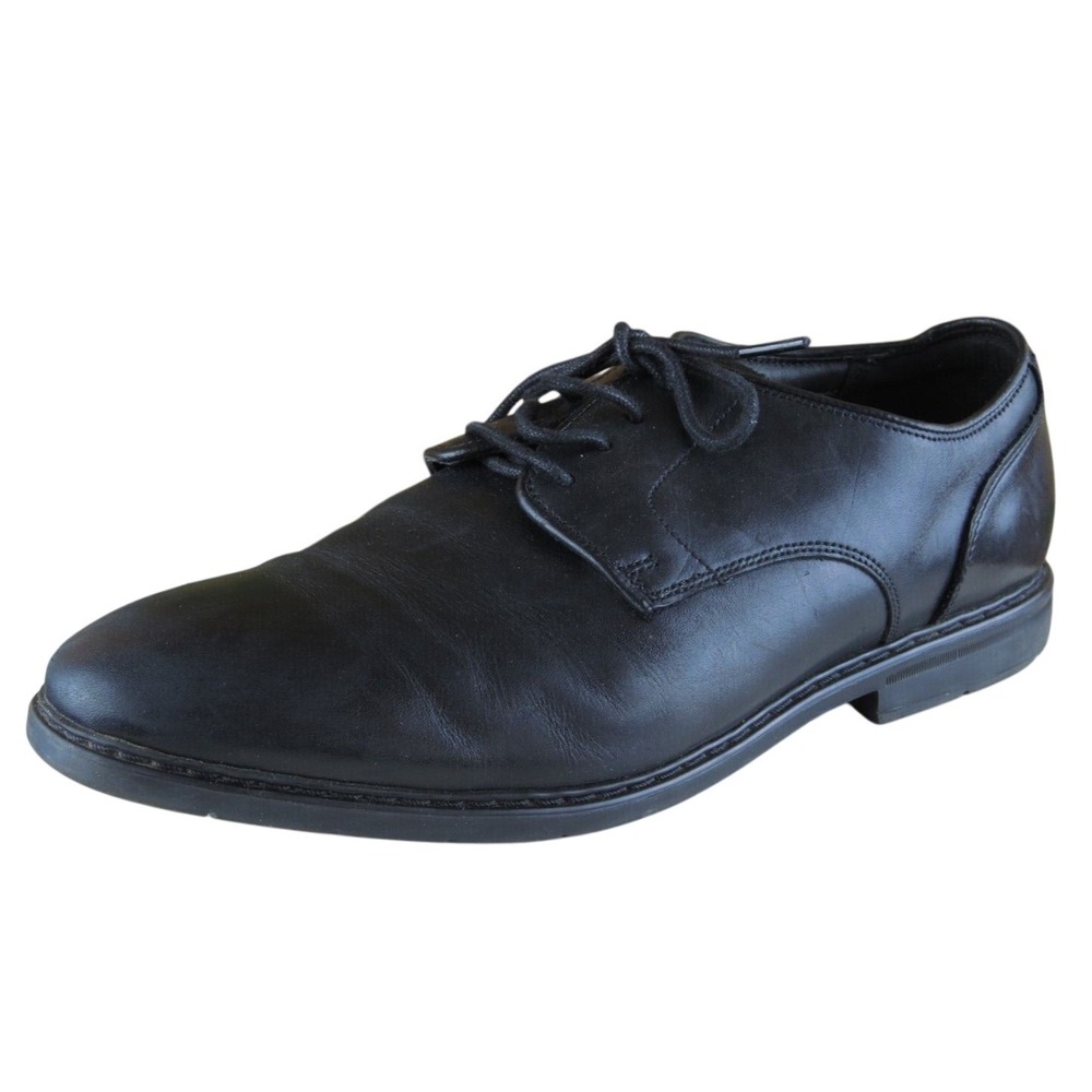 Clarks Sz 9 Derby Oxfords Black Leather Men Lace Up Medium (D, M)